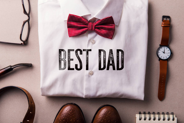 Fathers day greeting card concept. Flat lay. - Foto, immagini