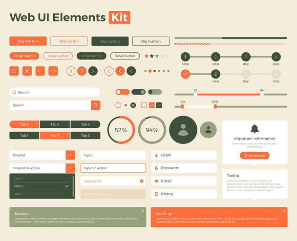 web ui elements kit  - Vektor, Bild