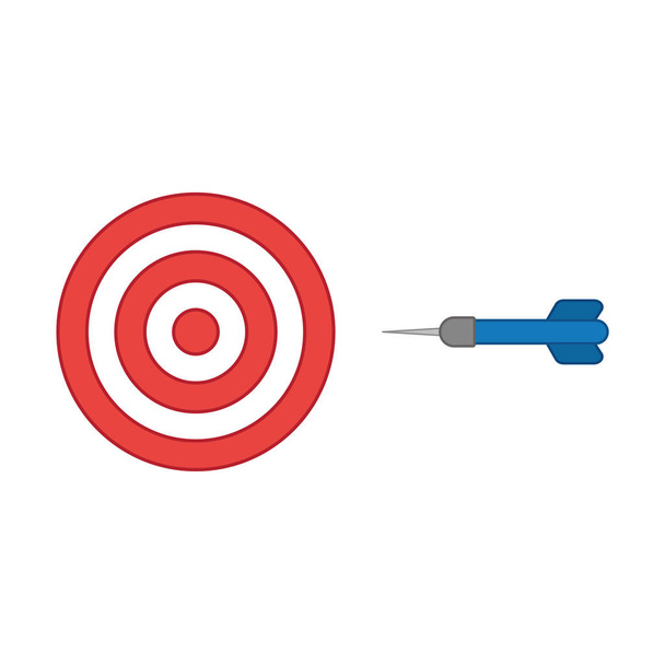 flache Design-Stil Vektor-Konzept von Bullseye mit Dart-Symbol auf w - Vektor, Bild