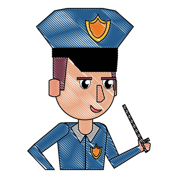 Αστυνομική προφίλ γελοιογραφία καρτούν - Διάνυσμα, εικόνα