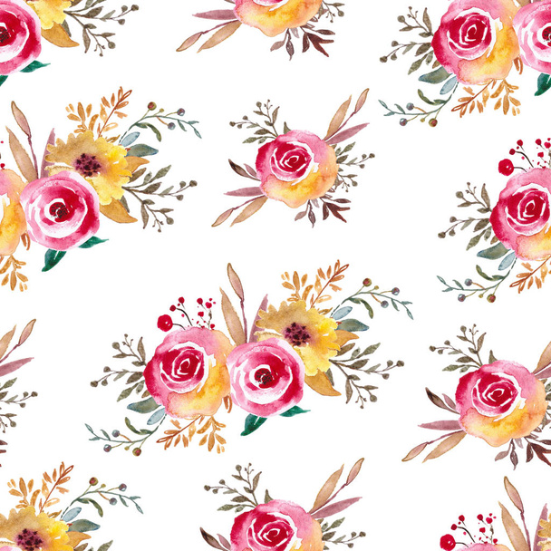Seamless Pattern, Floral seamless pattern, Digital paper , botanical illustration for textile, fabric. Wedding, nursery background. - 写真・画像