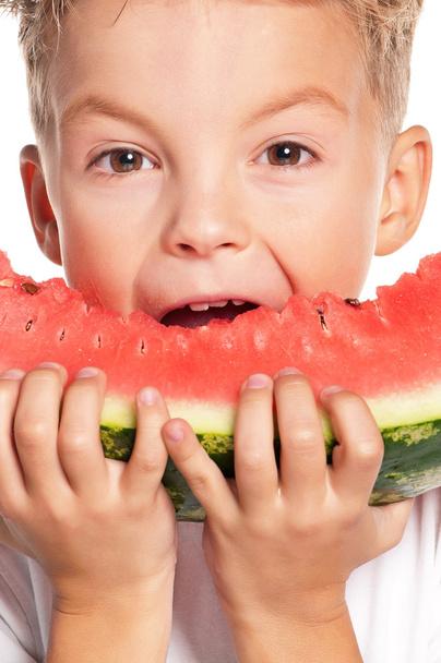 Boy with watermelon - Φωτογραφία, εικόνα