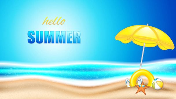 Summer holiday in seashore - Vector, Image