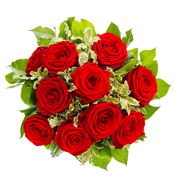 bouquet of red roses isolated on white - Foto, Imagem