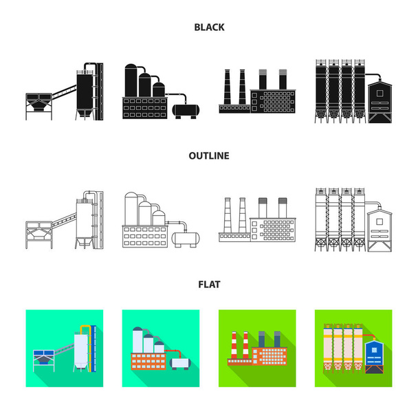 Ilustração vetorial do ícone de produção e estrutura. Conjunto de símbolos de estoque de produção e tecnologia para web
. - Vetor, Imagem