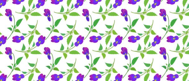 patroon met viooltje bloemen en Multicolor cirkels. - Vector, afbeelding
