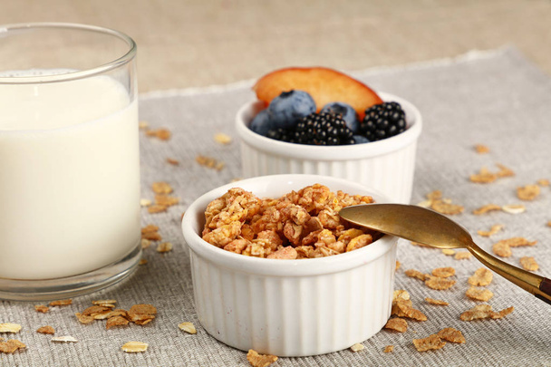 Portion of muesli granola breakfast with yogurt - Fotografie, Obrázek