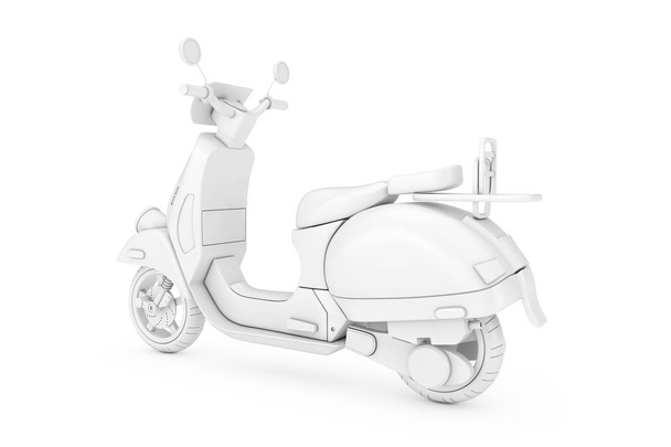 Witte klassieke Retro of elektrische scooter in Clay Style Du - Foto, afbeelding