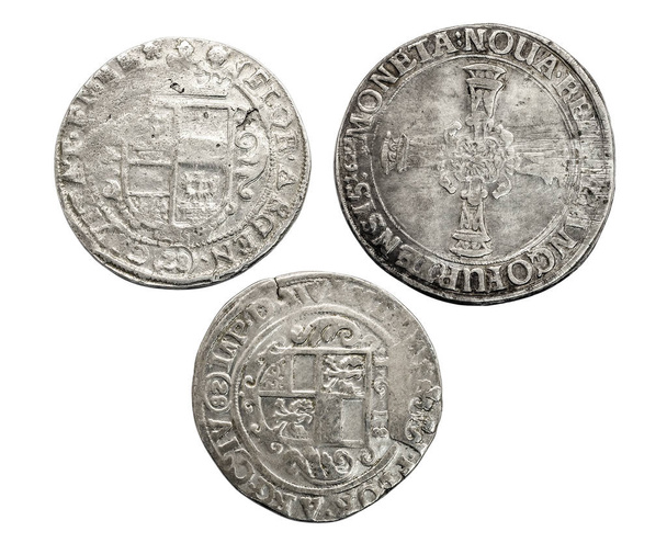 Antyczne srebrne monety talery, średniowiecze - Zdjęcie, obraz