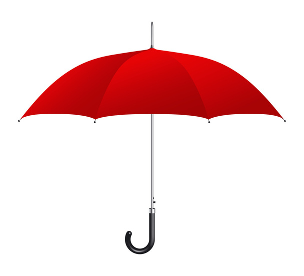 Red umbrella on white background - Vektor, obrázek