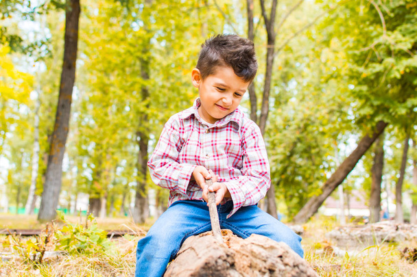 αγόρι που παίζει στο πάρκο - Φωτογραφία, εικόνα