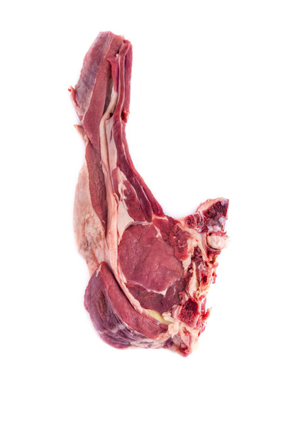 Carne fresca crua isolada sobre fundo branco
 - Foto, Imagem