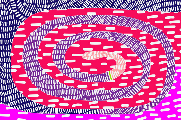 Design a spirale con texture patch di sfondo. Colori vivaci. Disegnato a mano in stile cartone animato
 - Vettoriali, immagini
