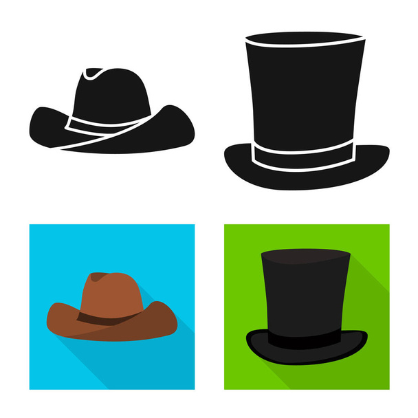 Vector design of clothing and cap symbol. Collection of clothing and beret vector icon for stock. - Vector, Imagen