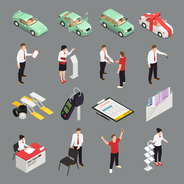 Car Dealership Icons Set - Vector, Image