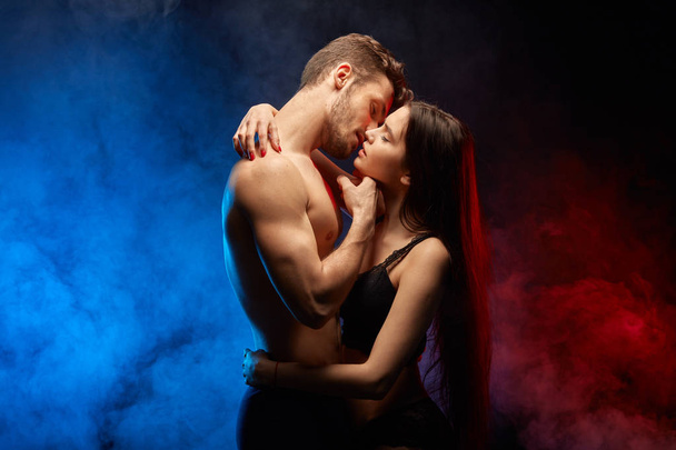 light kissing. kiss of pleasure - Foto, Imagem