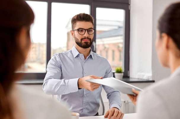 male employee having job interview with recruiters - Photo, Image