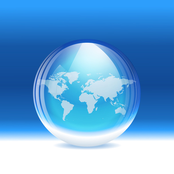 Vector transparent snow globe with map - Vector, Imagen