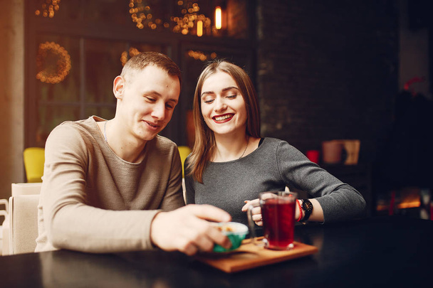 couple in a cafe - Photo, Image