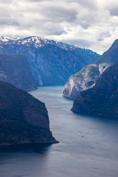 viewpoint over the fjord in the mountains of Norway - Foto, immagini