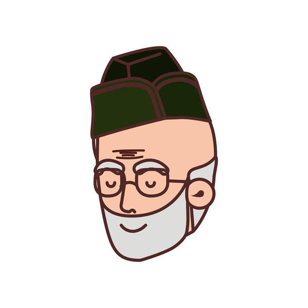 veterán fej avatar karakter - Vektor, kép