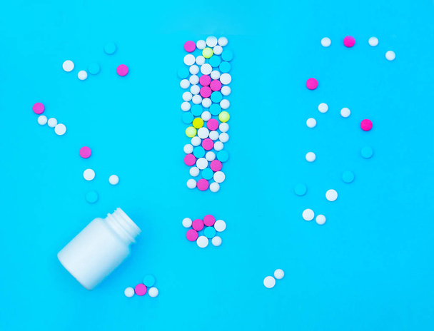 Exclamation mark of pills - Photo, image
