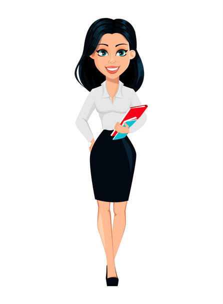 Concept of modern young business woman - Vector, Image