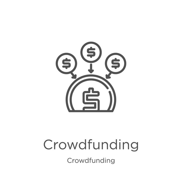 vettore icona del crowdfunding dalla raccolta di crowdfunding. Linea sottile crowdfunding schema icona vettoriale illustrazione. Outline, icona linea sottile crowdfunding per la progettazione di siti web e mobile, lo sviluppo di app
. - Vettoriali, immagini