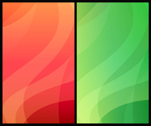 zwei vertikale abstrakte Hintergründe mit farbenfrohen modernen dynamischen Mustern. - Vektor, Bild