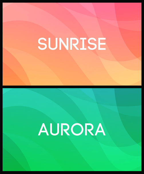 Joukko horisontaalisia abstrakteja taustoja värikkäillä aaltokuvioilla
 - Vektori, kuva