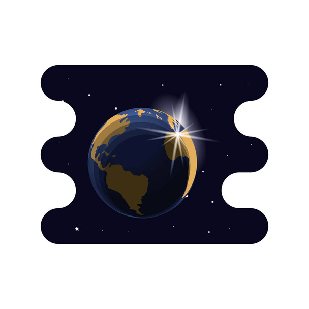 Tierra planeta escena espacio
 - Vector, imagen
