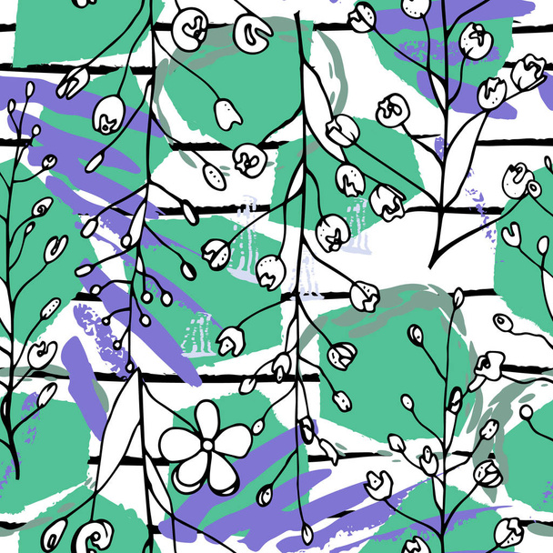 Tropical, stripe, animal motif. Seamless pattern - Vecteur, image