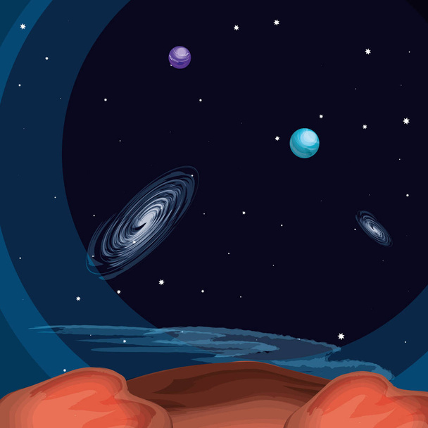 earth planet scene space - Vector, Image