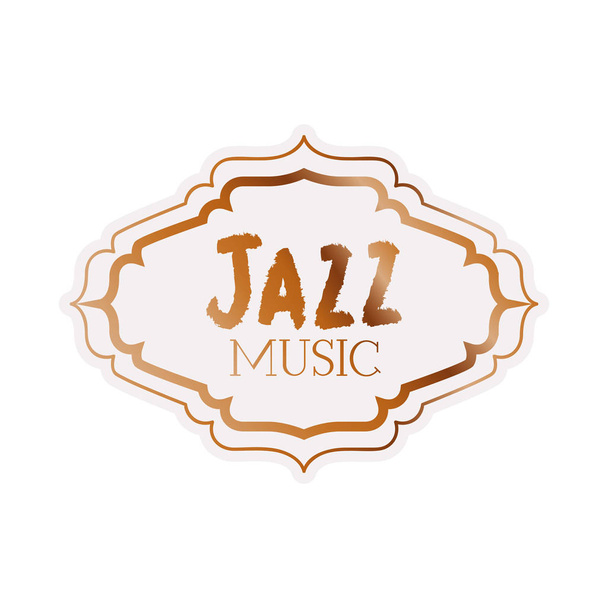 jazzmuziek label geïsoleerd icoon - Vector, afbeelding