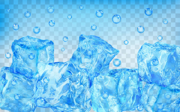 Many ice cubes under water - Vector, Image