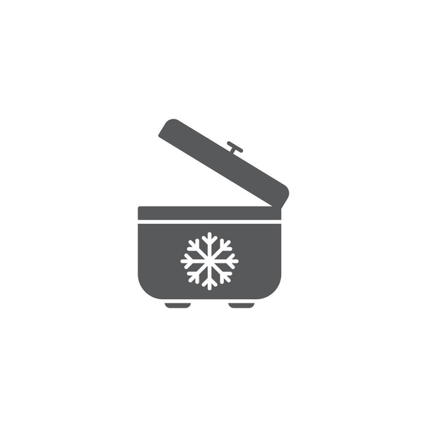 Icono portátil del vector de la nevera, refrigerador de hielo icono sólido simple aislado en blanco
 - Vector, imagen