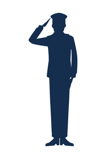 ikona wojskowy człowiek sylwetka - Wektor, obraz