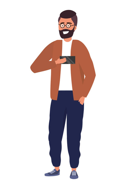 Χιλιαία άτομο κομψό ντύσιμο απομονωμένη - Διάνυσμα, εικόνα