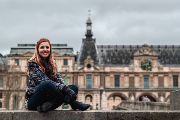 Portrait of a Girl in Paris, France - Foto, Imagen