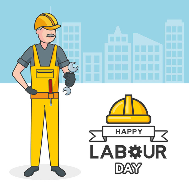 happy labour day - Вектор, зображення
