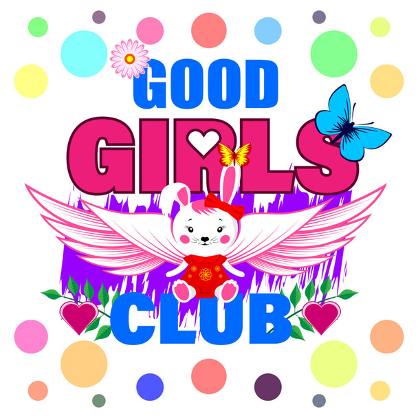 Buen club de chicas eslogan imprimir
 - Vector, imagen