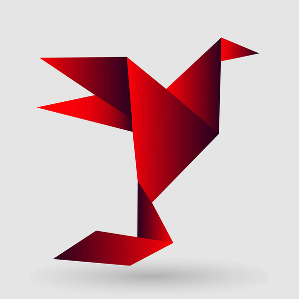Origami pájaro de papel sobre fondo abstracto. Ilustración vectorial
 - Vector, imagen