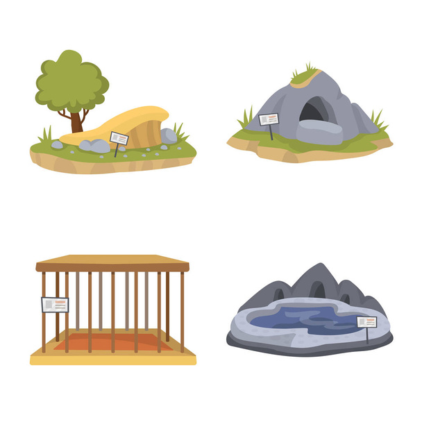 Vector design of zoo  and park icon. Collection of zoo  and animal stock symbol for web. - Vector, afbeelding