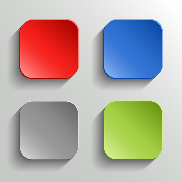 Set of Colorful Buttons with Shadow on White Background - Вектор, зображення