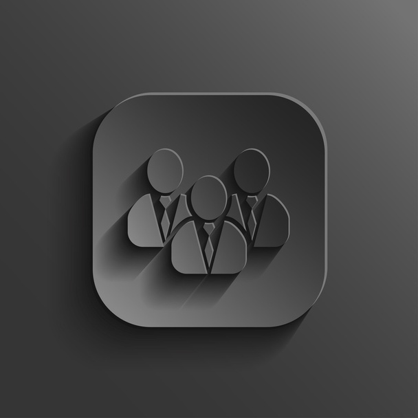 User group network icon - vector black app button - Vetor, Imagem