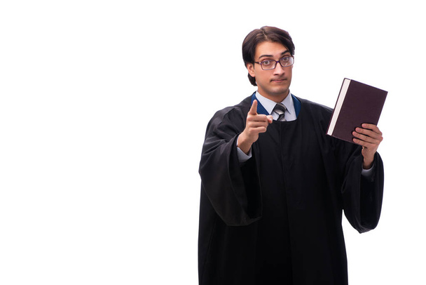 Genç yakışıklı Yargıç üzerinde beyaz izole  - Fotoğraf, Görsel