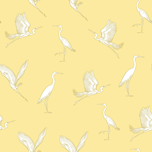Seamless pattern, background with tropical birds - Вектор,изображение