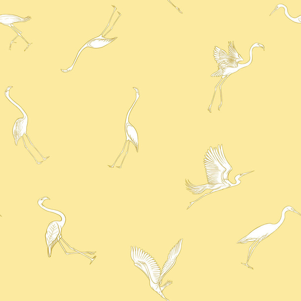 Seamless pattern, background with tropical birds - Vector, imagen