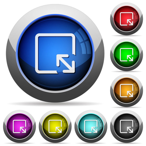 Resize object round glossy buttons - Vector, Image