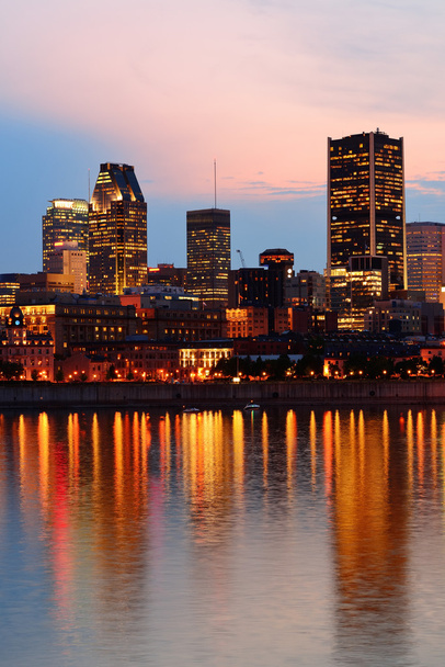 Montreal over river at sunset - Photo, Image